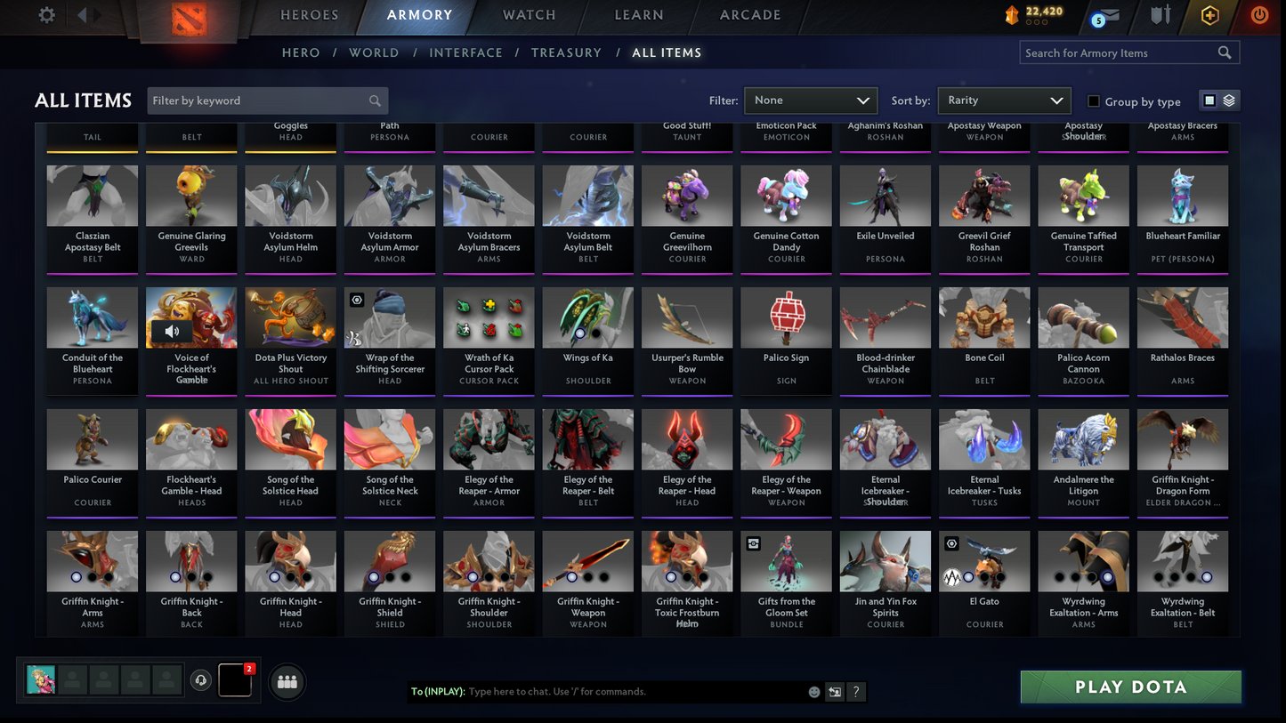 Crusader II | MMR: 1798 | Battlepass: TI11 | 5 Arcanas: Void, Razor, Ogre, Crystal Maiden & Pudge | 4 Personas: Phantom Assassin, Maiden & Anti Mage | Primal Prestige | Tons of Cache Sets & Items | Stacked Account | 2,100+ Hours Played | Complete Access