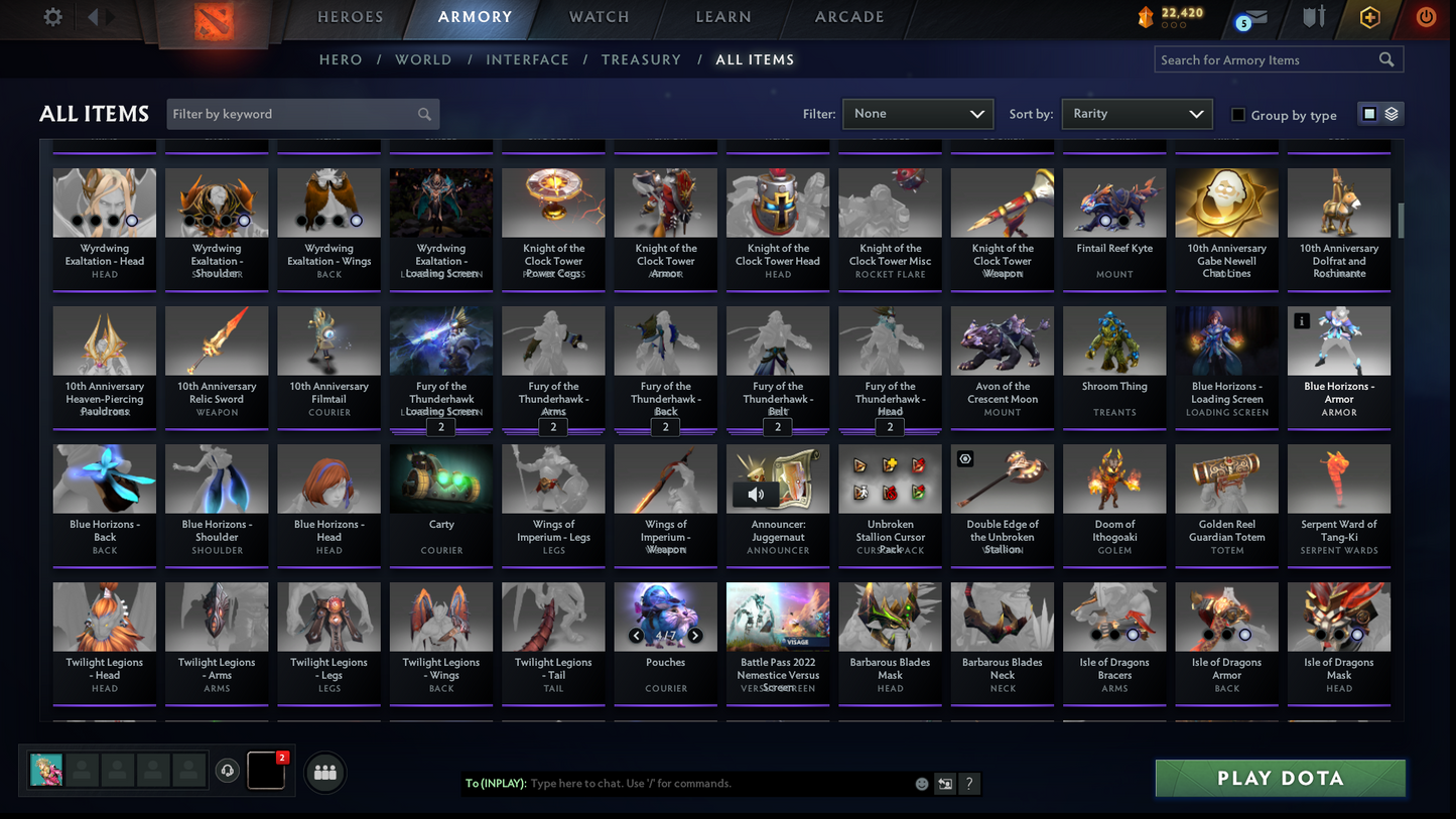 Crusader II | MMR: 1798 | Battlepass: TI11 | 5 Arcanas: Void, Razor, Ogre, Crystal Maiden & Pudge | 4 Personas: Phantom Assassin, Maiden & Anti Mage | Primal Prestige | Tons of Cache Sets & Items | Stacked Account | 2,100+ Hours Played | Complete Access