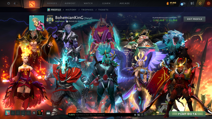 Archon V | MMR: 2977 | Behavior Score: 12000 | Stacked Account | 5 Arcanas: Jugg, PA, Venge, Lina & Legion | 4 Personas: AM, Pudge, PA, CM | Tons of Cache Sets & Items | x112 MMR DD TOKENS | 1 Month Free Dota Plus | Mainpool Account