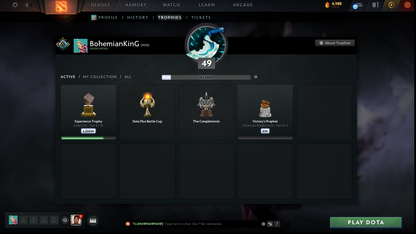Crusader I | MMR: 1607 - Behavior: 8523 | 2 Arcanas: Juggernaut & Rubick | Anti Mage Persona | Quartero's Curios Sets | Many Immortals & Sets Inside | Fast Queue | Complete Access