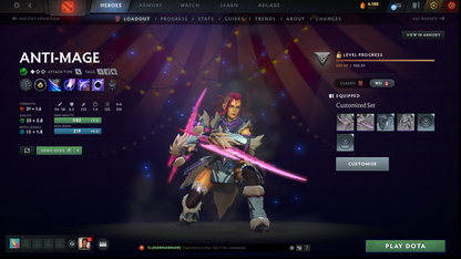 Crusader I | MMR: 1607 - Behavior: 8523 | 2 Arcanas: Juggernaut & Rubick | Anti Mage Persona | Quartero's Curios Sets | Many Immortals & Sets Inside | Fast Queue | Complete Access