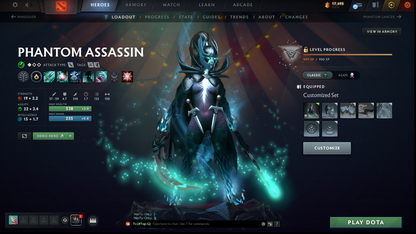 Guardian I | MMR: 887 | Behavior: 9638 | Phantom Assassin Arcana | 3 Personas: Crystal Maiden, Anti Mage & PA | Stacked with Rare Cache Sets & Items | Fast Queue | Full Access