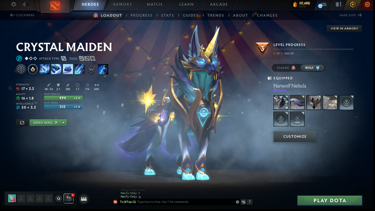 Guardian I | MMR: 887 | Behavior: 9638 | Phantom Assassin Arcana | 3 Personas: Crystal Maiden, Anti Mage & PA | Stacked with Rare Cache Sets & Items | Fast Queue | Full Access