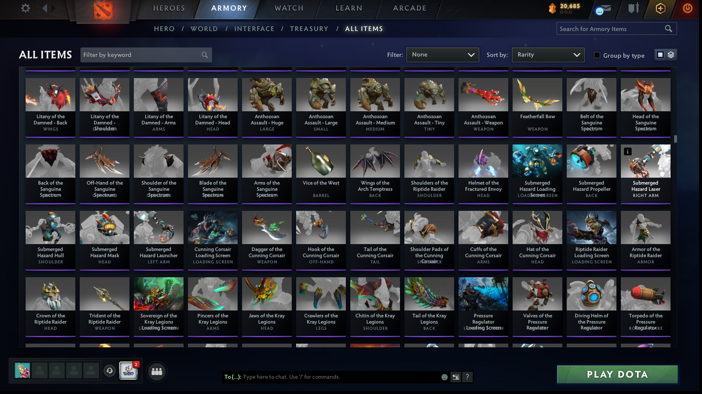BATTLEPASS: TI7, TI11, AGHANIM, NEMESTICE - SPECIAL COLLECTOR'S ACCOUNT - 9 ARCANAS: SPEC, DROW, VOID, RAZOR, IO, PA, LC, PUDGE & SF + DK PERSONA, DARK ARTISTRY KID, KUNKKA & HOODWINK PRESTIGE | TONS OF CACHE SETS | 6 PERSONAS | TERRAINS