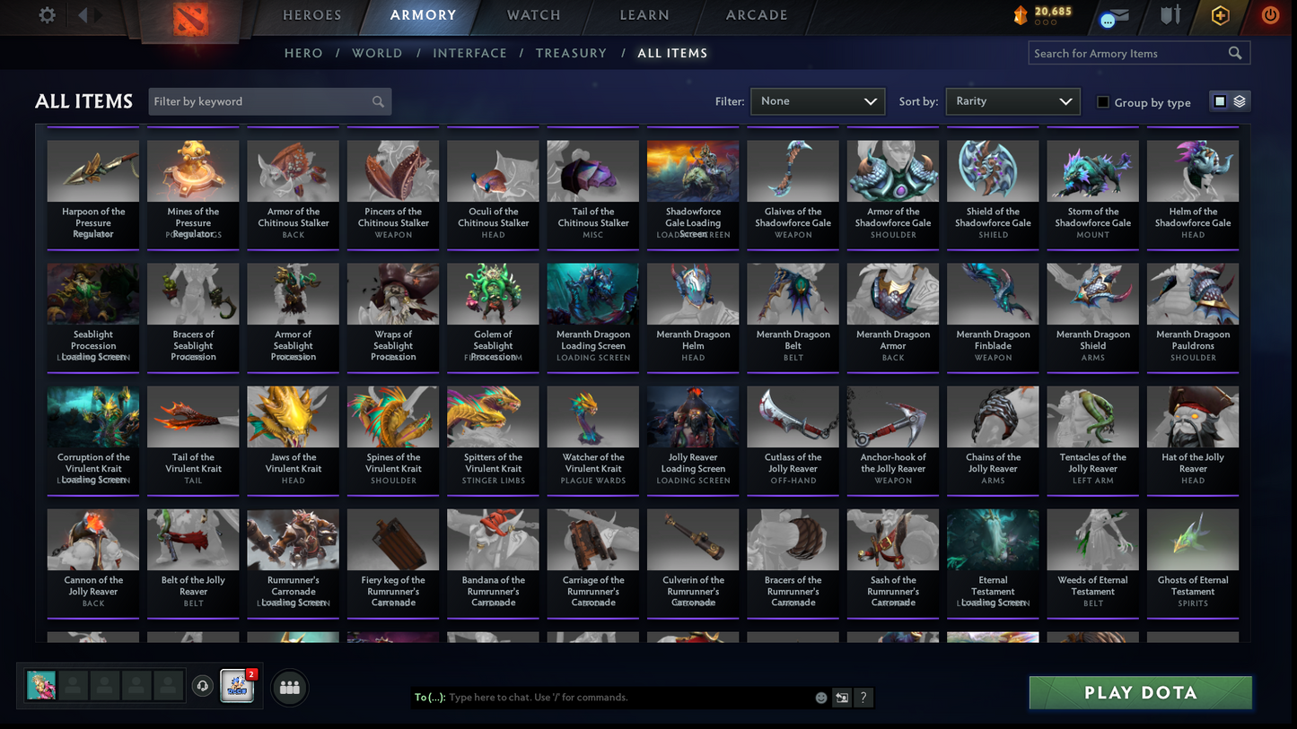 BATTLEPASS: TI7, TI11, AGHANIM, NEMESTICE - SPECIAL COLLECTOR'S ACCOUNT - 9 ARCANAS: SPEC, DROW, VOID, RAZOR, IO, PA, LC, PUDGE & SF + DK PERSONA, DARK ARTISTRY KID, KUNKKA & HOODWINK PRESTIGE | TONS OF CACHE SETS | 6 PERSONAS | TERRAINS