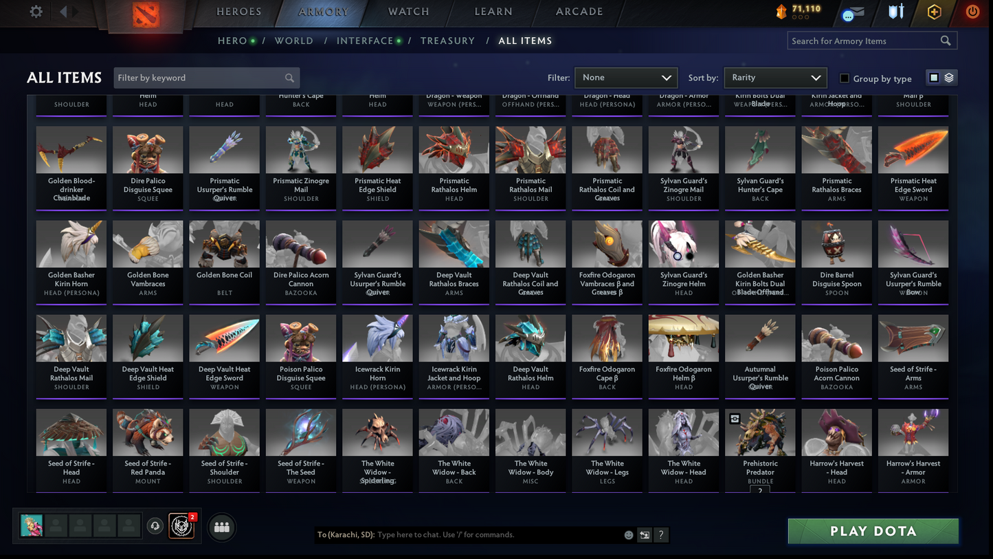 TI6, TI9, TI10, NEMESTICE - Collector's Acc - 5 Arcanas: WK, QOP, WR, ES & Pudge | Ultra Rare Legion Wings | DK Persona & Dark Artistry Kid | Rare Terrains including Immortal Gardens | High Value Cache Sets & Items | 6 Personas | 2012 Account