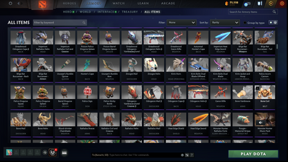 TI6, TI9, TI10, NEMESTICE - Collector's Acc - 5 Arcanas: WK, QOP, WR, ES & Pudge | Ultra Rare Legion Wings | DK Persona & Dark Artistry Kid | Rare Terrains including Immortal Gardens | High Value Cache Sets & Items | 6 Personas | 2012 Account