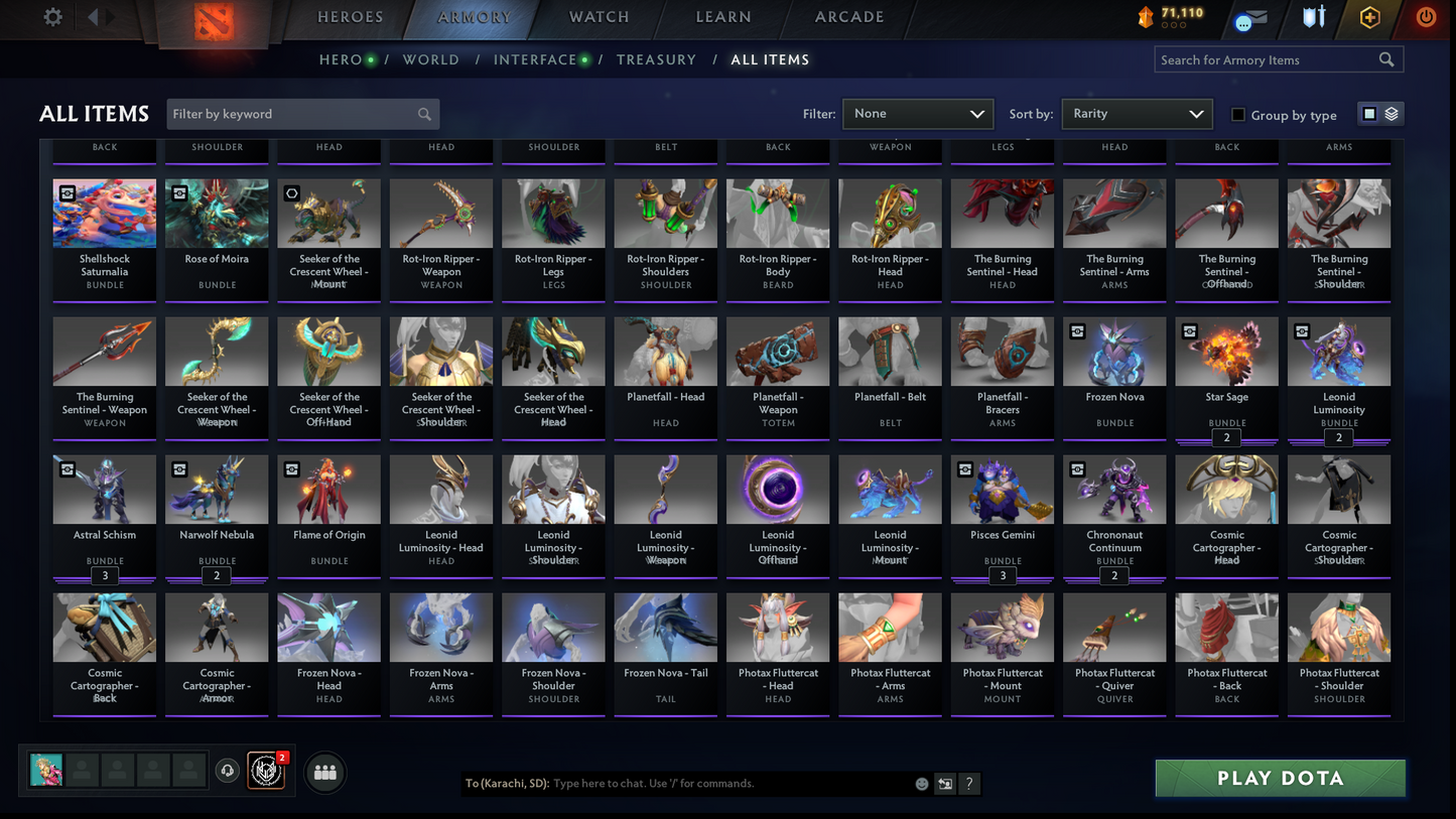 TI6, TI9, TI10, NEMESTICE - Collector's Acc - 5 Arcanas: WK, QOP, WR, ES & Pudge | Ultra Rare Legion Wings | DK Persona & Dark Artistry Kid | Rare Terrains including Immortal Gardens | High Value Cache Sets & Items | 6 Personas | 2012 Account