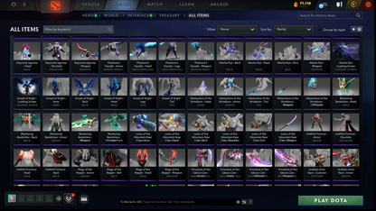 TI6, TI9, TI10, NEMESTICE - Collector's Acc - 5 Arcanas: WK, QOP, WR, ES & Pudge | Ultra Rare Legion Wings | DK Persona & Dark Artistry Kid | Rare Terrains including Immortal Gardens | High Value Cache Sets & Items | 6 Personas | 2012 Account