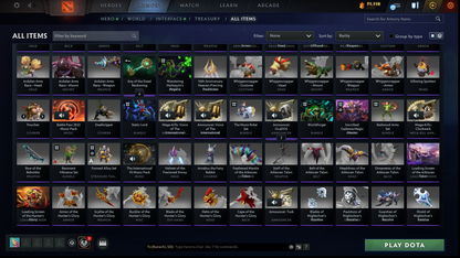TI6, TI9, TI10, NEMESTICE - Collector's Acc - 5 Arcanas: WK, QOP, WR, ES & Pudge | Ultra Rare Legion Wings | DK Persona & Dark Artistry Kid | Rare Terrains including Immortal Gardens | High Value Cache Sets & Items | 6 Personas | 2012 Account