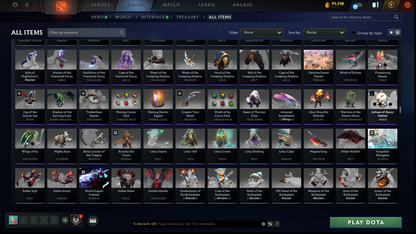 TI6, TI9, TI10, NEMESTICE - Collector's Acc - 5 Arcanas: WK, QOP, WR, ES & Pudge | Ultra Rare Legion Wings | DK Persona & Dark Artistry Kid | Rare Terrains including Immortal Gardens | High Value Cache Sets & Items | 6 Personas | 2012 Account