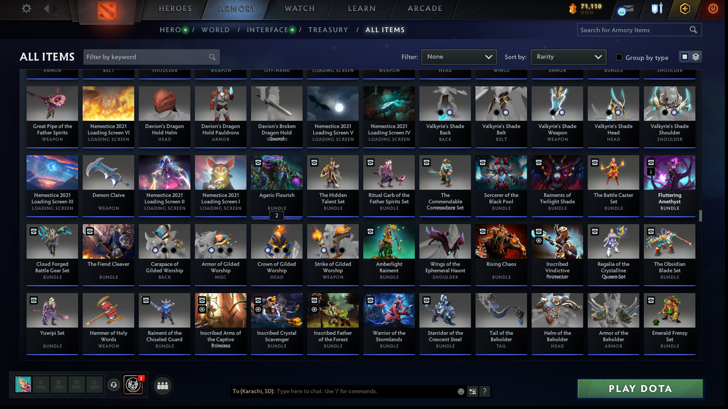 TI6, TI9, TI10, NEMESTICE - Collector's Acc - 5 Arcanas: WK, QOP, WR, ES & Pudge | Ultra Rare Legion Wings | DK Persona & Dark Artistry Kid | Rare Terrains including Immortal Gardens | High Value Cache Sets & Items | 6 Personas | 2012 Account