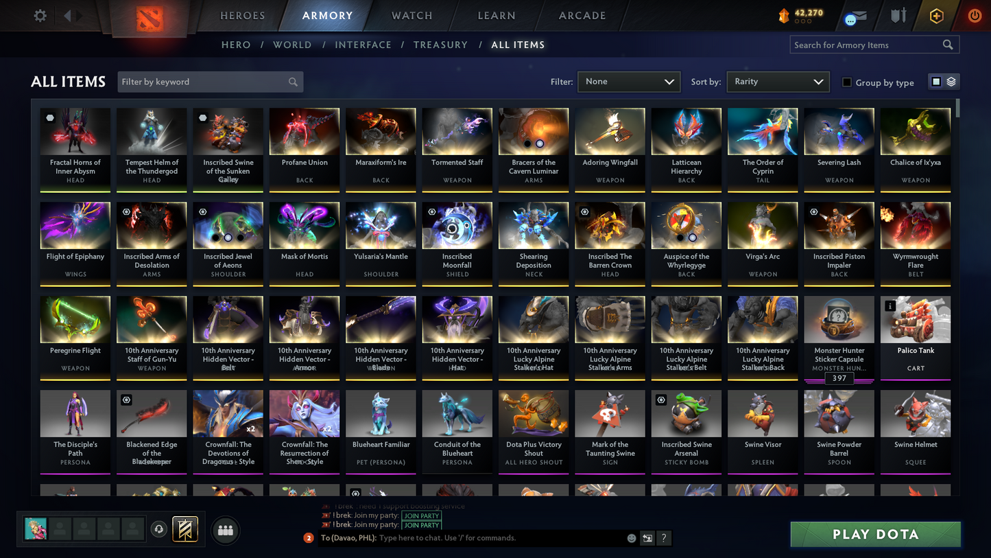 Divine I | MMR: 4590 - Behavior: 11981 | 3 Arcanas: Zeus, Techies & Terrorblade | 11480+ Matches | 3 Personas: Mirana, CM & Antimage | Many Cache Sets & Items | Loaded with Immortals | Mainpool | Complete Access