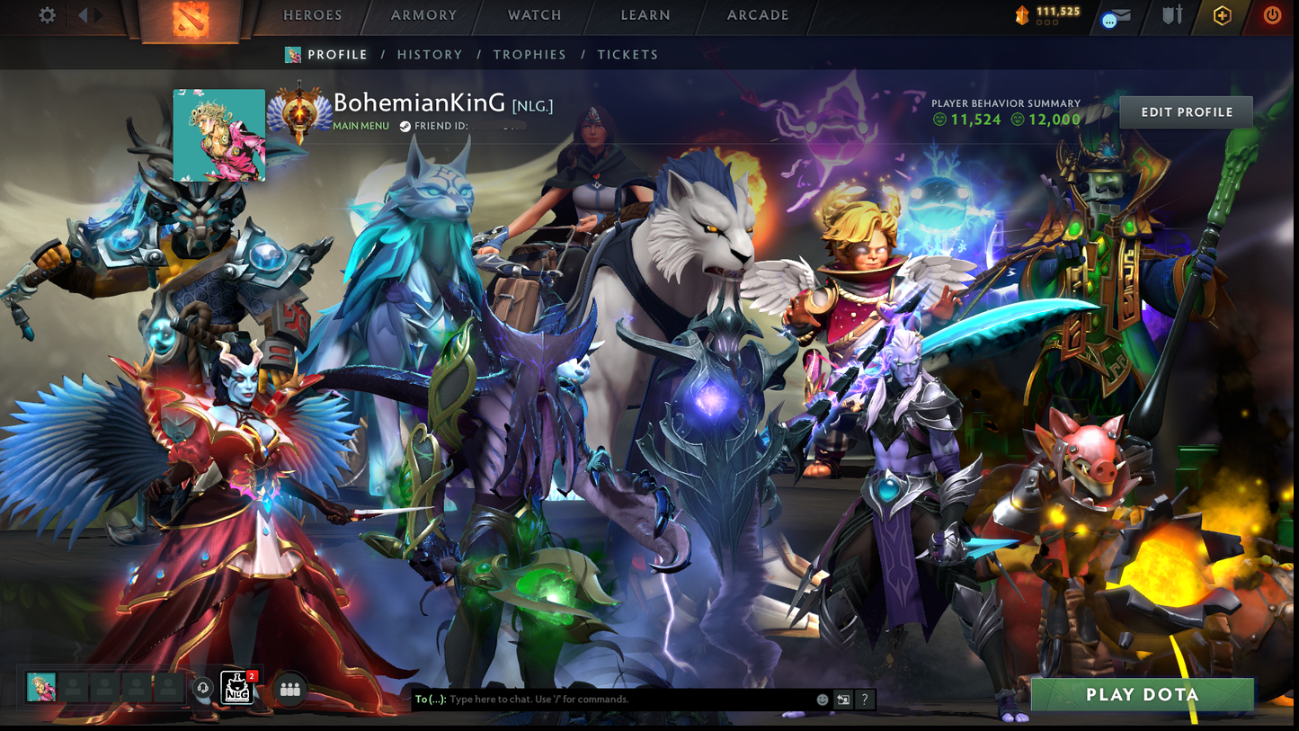 Immortal | MMR: 6523 | Battlepass: TI11 | 4 Arcanas: Void, Razor, Rubick & Techies | 5 Personas: PA, CM, Mirana, AM & Invoker | Primal Prestige | Cavern Crawl Sets | Tons of Cache Sets & Items | Stacked Account | 3000+ Hours Played