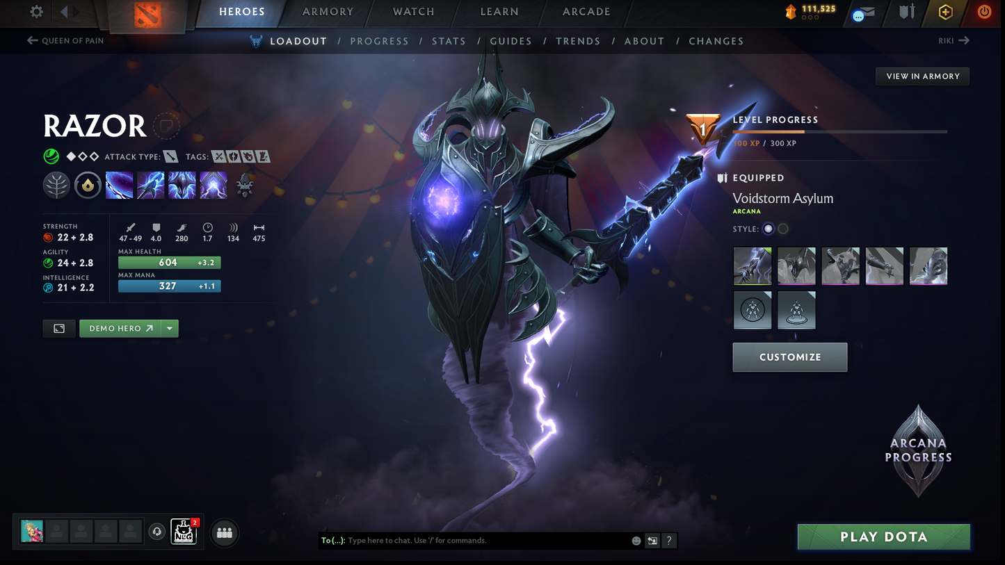 Immortal | MMR: 6523 | Battlepass: TI11 | 4 Arcanas: Void, Razor, Rubick & Techies | 5 Personas: PA, CM, Mirana, AM & Invoker | Primal Prestige | Cavern Crawl Sets | Tons of Cache Sets & Items | Stacked Account | 3000+ Hours Played