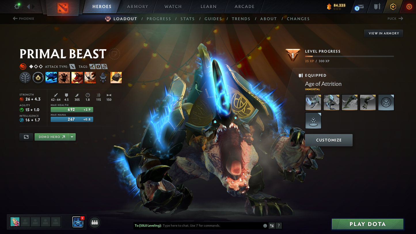 Divine I | MMR: 4632 - Behavior: 11322 | 4 Arcanas: Monkey King, Phantom Assassin, Rubick & Pudge | TI11 Prestige: Primal Beast & CM Persona | x16 MMR DD Tokens | Many Sets & Immortals | 2022 Account | Complete Access