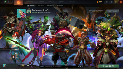 Archon II | MMR: 2386 | Behavior Score: 7080 (Fast Queue) | One-Month Dota Plus Included | Many Recent Sets | Multiple Immortals | Anti Mage Persona | Calibrated | Full Access