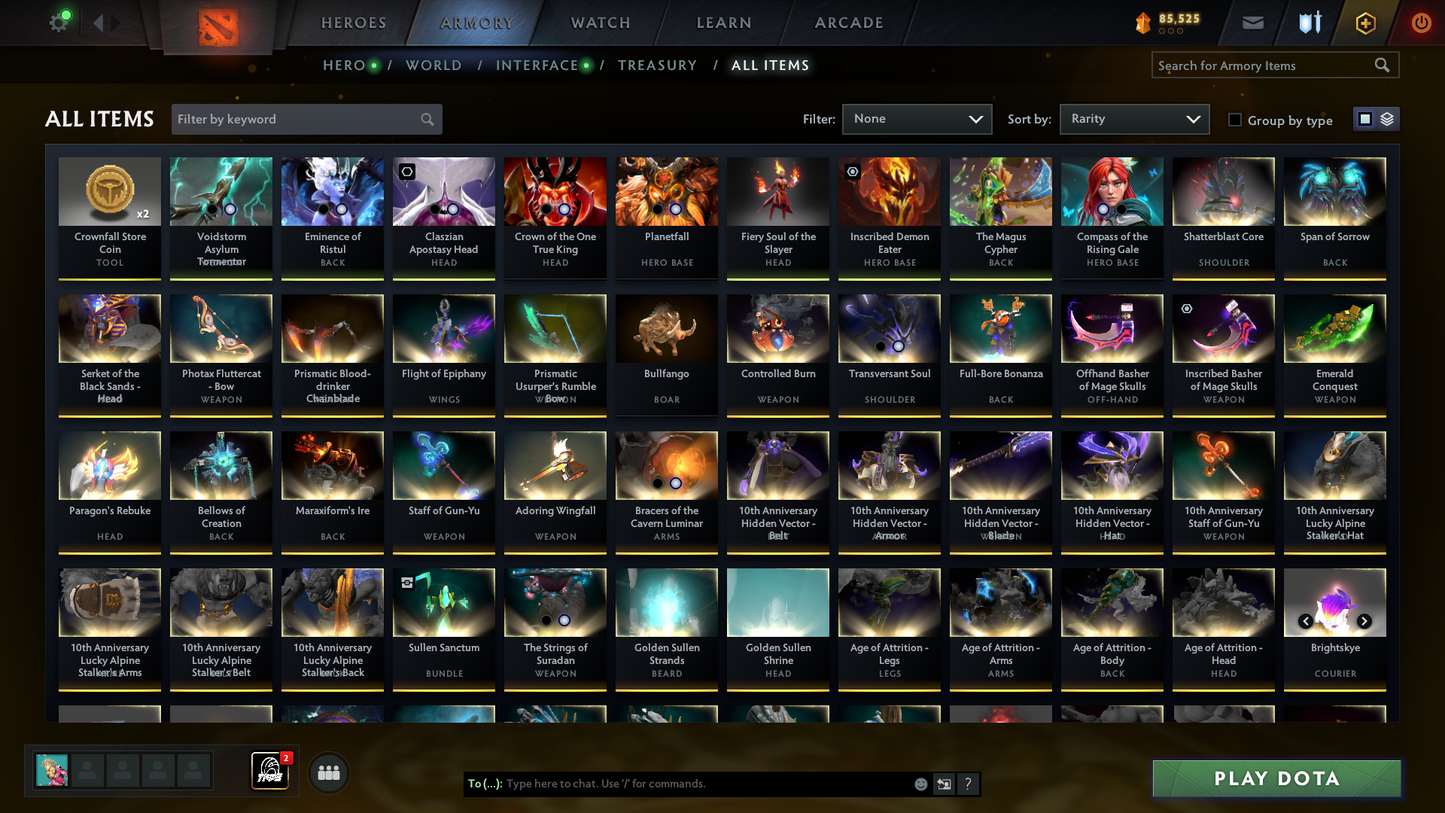 TI9, TI10, TI11 - Collector's Acc - 9 Arcanas: WK, QOP, WR, Void, ES, Razor, Rubick, Lina & SF | Ultra Rare Cache Sets & Items | 6 Personas | Axe, Tiny & Primal Prestige | 2 Exclusive Terrains | Arcanas Style Unlocked | 2015 Account | Complete Access