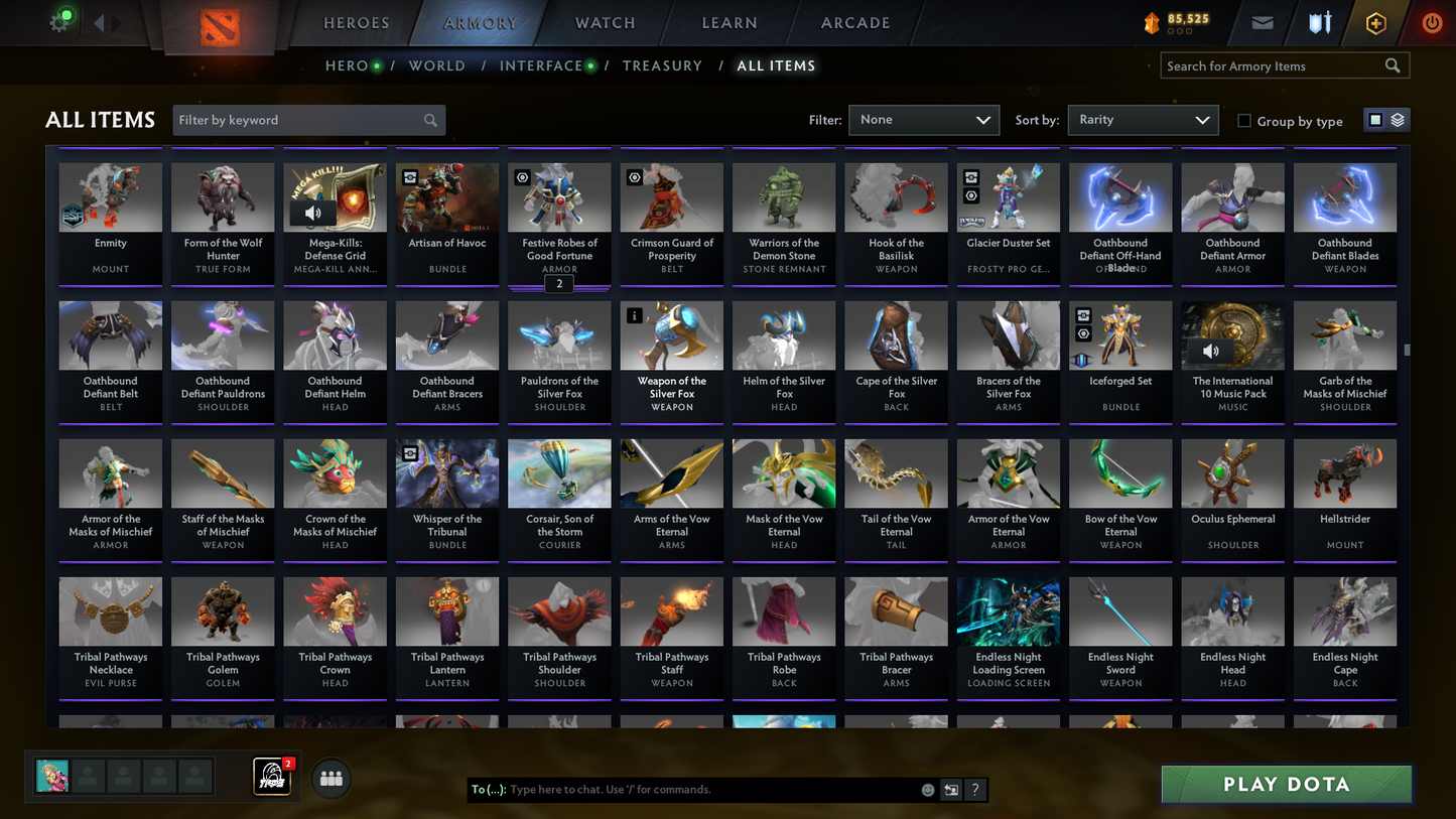 TI9, TI10, TI11 - Collector's Acc - 9 Arcanas: WK, QOP, WR, Void, ES, Razor, Rubick, Lina & SF | Ultra Rare Cache Sets & Items | 6 Personas | Axe, Tiny & Primal Prestige | 2 Exclusive Terrains | Arcanas Style Unlocked | 2015 Account | Complete Access