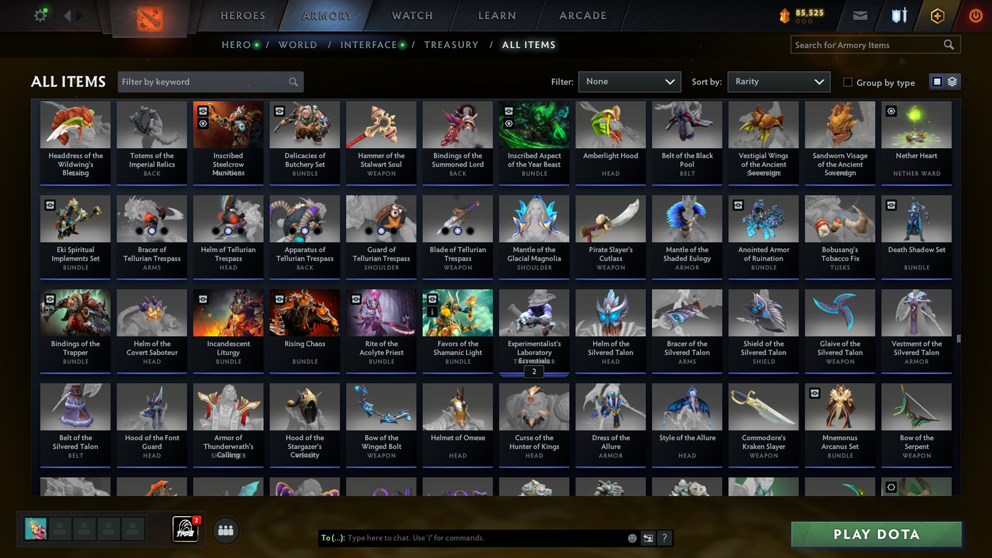 TI9, TI10, TI11 - Collector's Acc - 9 Arcanas: WK, QOP, WR, Void, ES, Razor, Rubick, Lina & SF | Ultra Rare Cache Sets & Items | 6 Personas | Axe, Tiny & Primal Prestige | 2 Exclusive Terrains | Arcanas Style Unlocked | 2015 Account | Complete Access