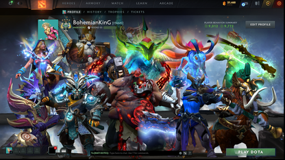 Archon IV | MMR: 2918 | Behavior: 9772 | Pudge Arcana | Sven's Shattered Greatsword | TI11 Cavern Crawl Sets: Isle of Dragons & Stonefish Renegade | Stacked with Sets & Immortals | Mainpool | High Trophy Level | 2020 Account