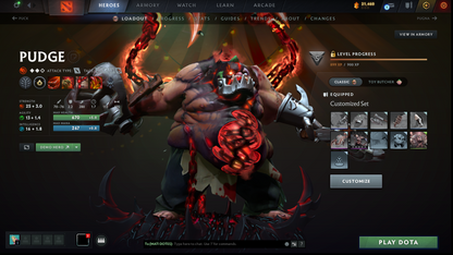 Archon IV | MMR: 2918 | Behavior: 9772 | Pudge Arcana | Sven's Shattered Greatsword | TI11 Cavern Crawl Sets: Isle of Dragons & Stonefish Renegade | Stacked with Sets & Immortals | Mainpool | High Trophy Level | 2020 Account