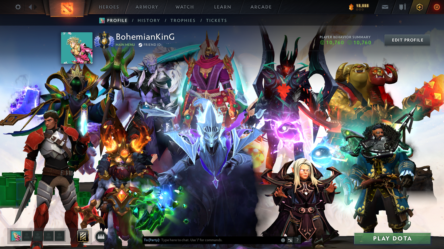 TI7, TI8, Nemestice - Prestige Acc - 5 Arcanas: Spectre, Terrorblade, CM, Rubick & Ogre | Lion's Green Hand & Kunkka Shark Immortal | DK Persona & Dark Artistry Kid | Many Cache Sets & Items | 4 Personas | Rare Terrains | Complete Access