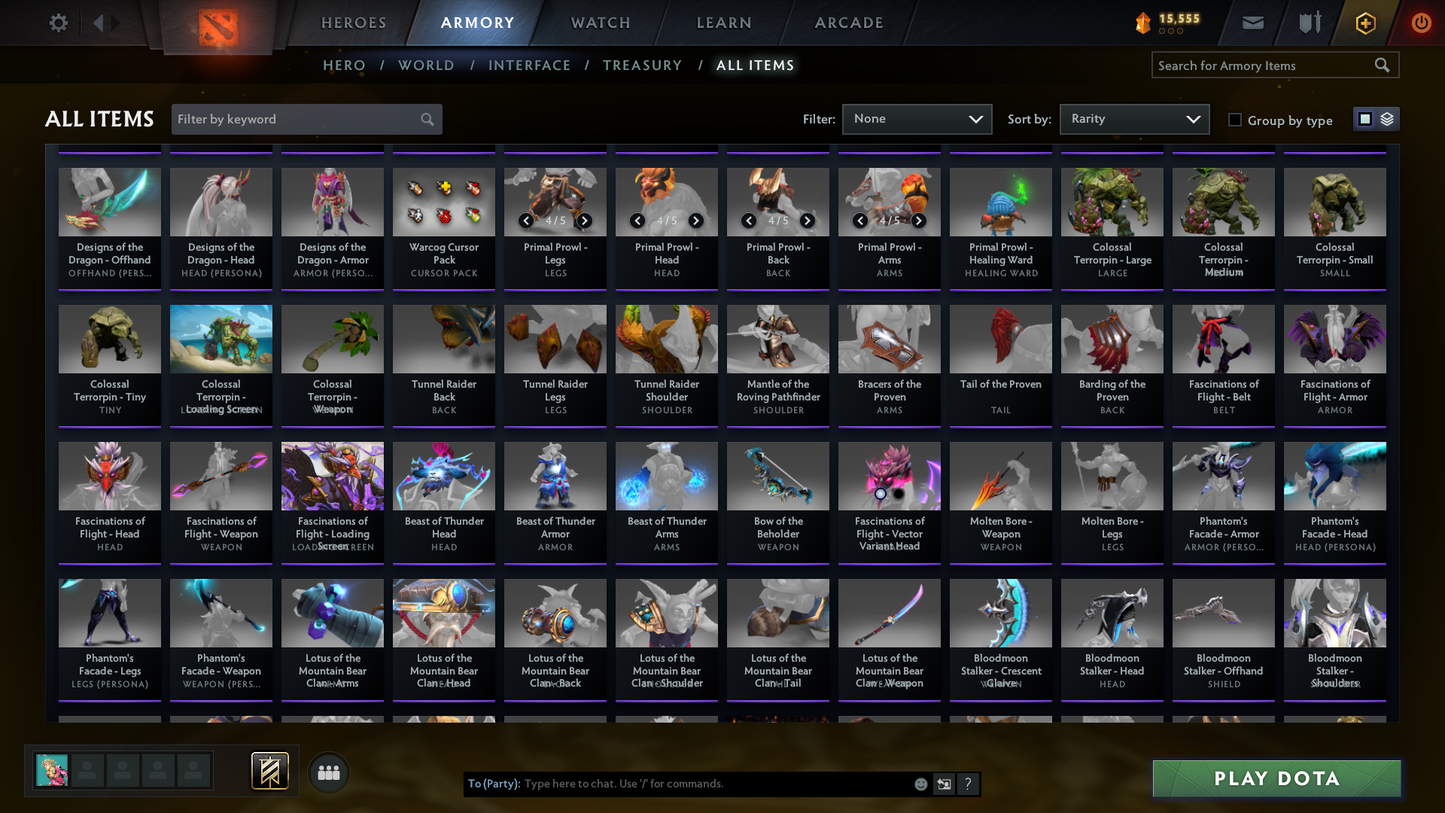 TI7, TI8, Nemestice - Prestige Acc - 5 Arcanas: Spectre, Terrorblade, CM, Rubick & Ogre | Lion's Green Hand & Kunkka Shark Immortal | DK Persona & Dark Artistry Kid | Many Cache Sets & Items | 4 Personas | Rare Terrains | Complete Access