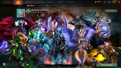 Legend IV | MMR: 3467 | Behavior: 11989 | 5 Arcanas: PA (Style Unlocked), Jugg, Venge, Rubick & Techies | 2 Personas: PA & AM | Grandmaster Tier Heroes | Dota Plus Activated | 4600+ Matches | Tons of Cache Sets | Stacked Account