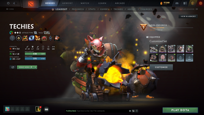 Legend IV | MMR: 3467 | Behavior: 11989 | 5 Arcanas: PA (Style Unlocked), Jugg, Venge, Rubick & Techies | 2 Personas: PA & AM | Grandmaster Tier Heroes | Dota Plus Activated | 4600+ Matches | Tons of Cache Sets | Stacked Account