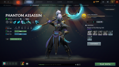 Legend IV | MMR: 3467 | Behavior: 11989 | 5 Arcanas: PA (Style Unlocked), Jugg, Venge, Rubick & Techies | 2 Personas: PA & AM | Grandmaster Tier Heroes | Dota Plus Activated | 4600+ Matches | Tons of Cache Sets | Stacked Account