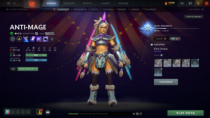 Legend IV | MMR: 3467 | Behavior: 11989 | 5 Arcanas: PA (Style Unlocked), Jugg, Venge, Rubick & Techies | 2 Personas: PA & AM | Grandmaster Tier Heroes | Dota Plus Activated | 4600+ Matches | Tons of Cache Sets | Stacked Account