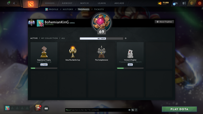 Ancient I | MMR: 3834 | Behavior: 11568 | 2 Arcanas: Shadow Fiend & Legion | 4 Personas: Invoker (Angel of Vex), AM, CM & Mirana | Stacked with Cache Sets, Items & Immortals | 10th Anniversary | Mainpool | 3170+ Hours | Full Access