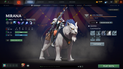 Ancient I | MMR: 3834 | Behavior: 11568 | 2 Arcanas: Shadow Fiend & Legion | 4 Personas: Invoker (Angel of Vex), AM, CM & Mirana | Stacked with Cache Sets, Items & Immortals | 10th Anniversary | Mainpool | 3170+ Hours | Full Access