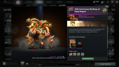 Ancient I | MMR: 3834 | Behavior: 11568 | 2 Arcanas: Shadow Fiend & Legion | 4 Personas: Invoker (Angel of Vex), AM, CM & Mirana | Stacked with Cache Sets, Items & Immortals | 10th Anniversary | Mainpool | 3170+ Hours | Full Access