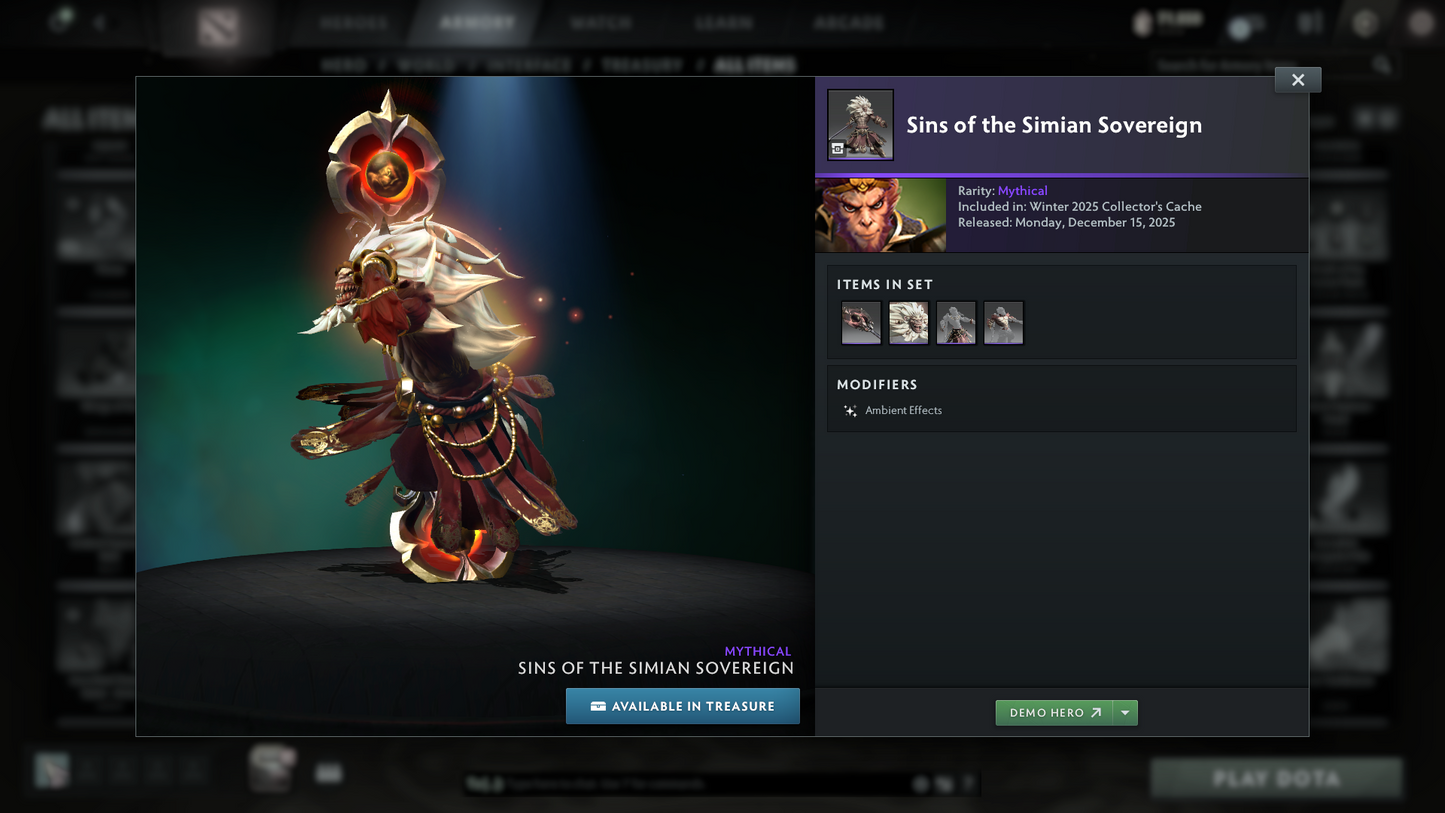 Ancient I | MMR: 3834 | Behavior: 11568 | 2 Arcanas: Shadow Fiend & Legion | 4 Personas: Invoker (Angel of Vex), AM, CM & Mirana | Stacked with Cache Sets, Items & Immortals | 10th Anniversary | Mainpool | 3170+ Hours | Full Access