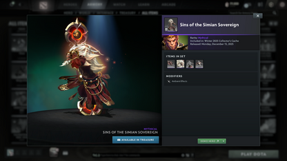 Ancient I | MMR: 3834 | Behavior: 11568 | 2 Arcanas: Shadow Fiend & Legion | 4 Personas: Invoker (Angel of Vex), AM, CM & Mirana | Stacked with Cache Sets, Items & Immortals | 10th Anniversary | Mainpool | 3170+ Hours | Full Access