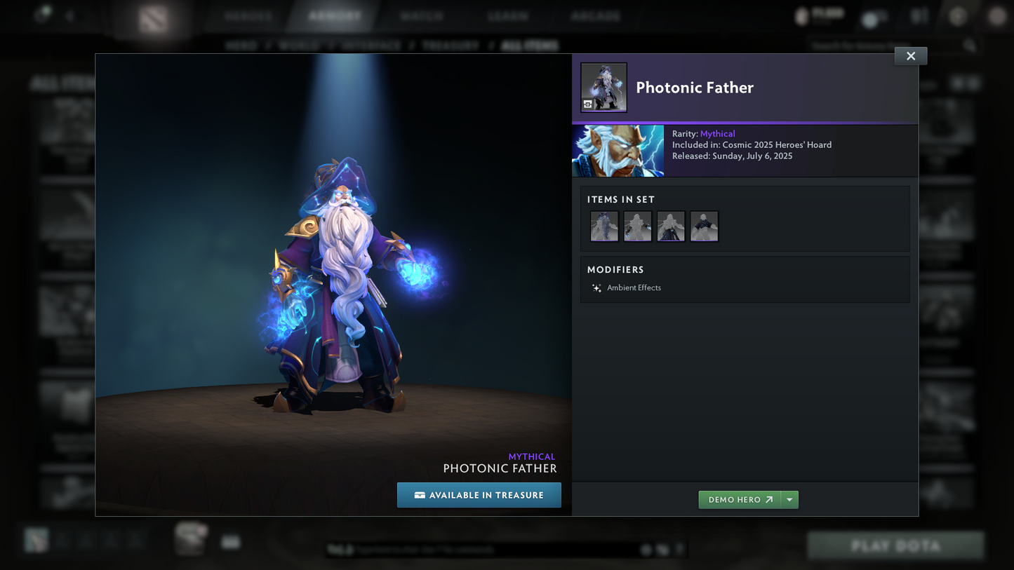 Ancient I | MMR: 3834 | Behavior: 11568 | 2 Arcanas: Shadow Fiend & Legion | 4 Personas: Invoker (Angel of Vex), AM, CM & Mirana | Stacked with Cache Sets, Items & Immortals | 10th Anniversary | Mainpool | 3170+ Hours | Full Access