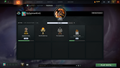 Crusader | MMR: 1996 - Behavior: 11161 | Rubick Arcana | 5900+ Hours | Stacked with Sets and Immortals | 2016 Account | Mainpool | Calibrated | Fast Queue