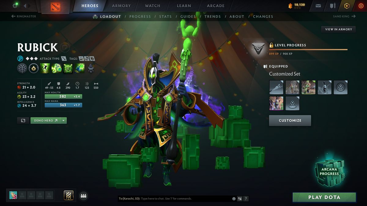 Crusader | MMR: 1996 - Behavior: 11161 | Rubick Arcana | 5900+ Hours | Stacked with Sets and Immortals | 2016 Account | Mainpool | Calibrated | Fast Queue