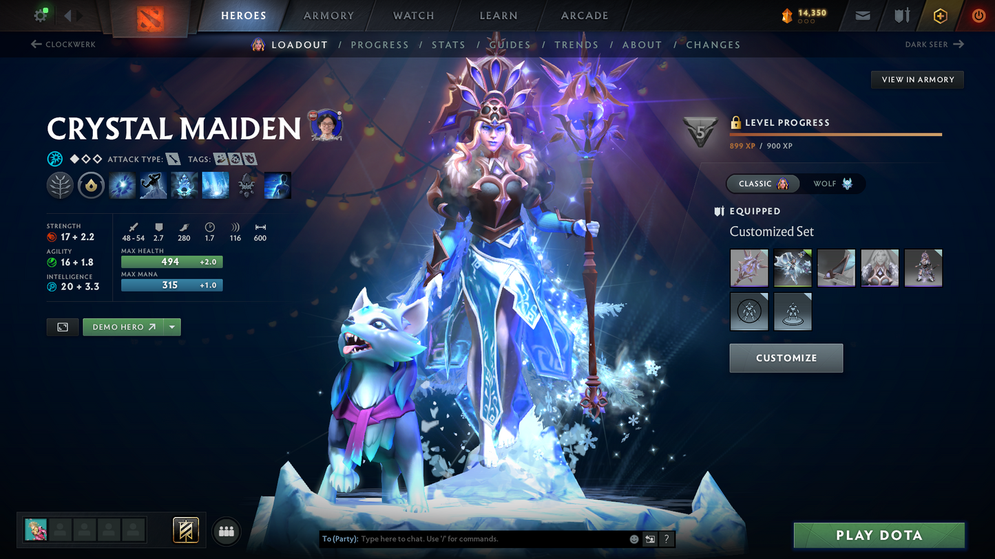 Guardian IV | MMR: 1120 | Behavior: 10221 | Crystal Maiden Arcana | Sanctrums of the Divine Terrain | 2 Personas: Mirana & AM | Exclusive Cavern Crawl Sets | 10th Anniversary | Stacked with Cache Sets & Items | Battlepass History | Mainpool | 2018 Account
