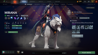 Guardian IV | MMR: 1120 | Behavior: 10221 | Crystal Maiden Arcana | Sanctrums of the Divine Terrain | 2 Personas: Mirana & AM | Exclusive Cavern Crawl Sets | 10th Anniversary | Stacked with Cache Sets & Items | Battlepass History | Mainpool | 2018 Account