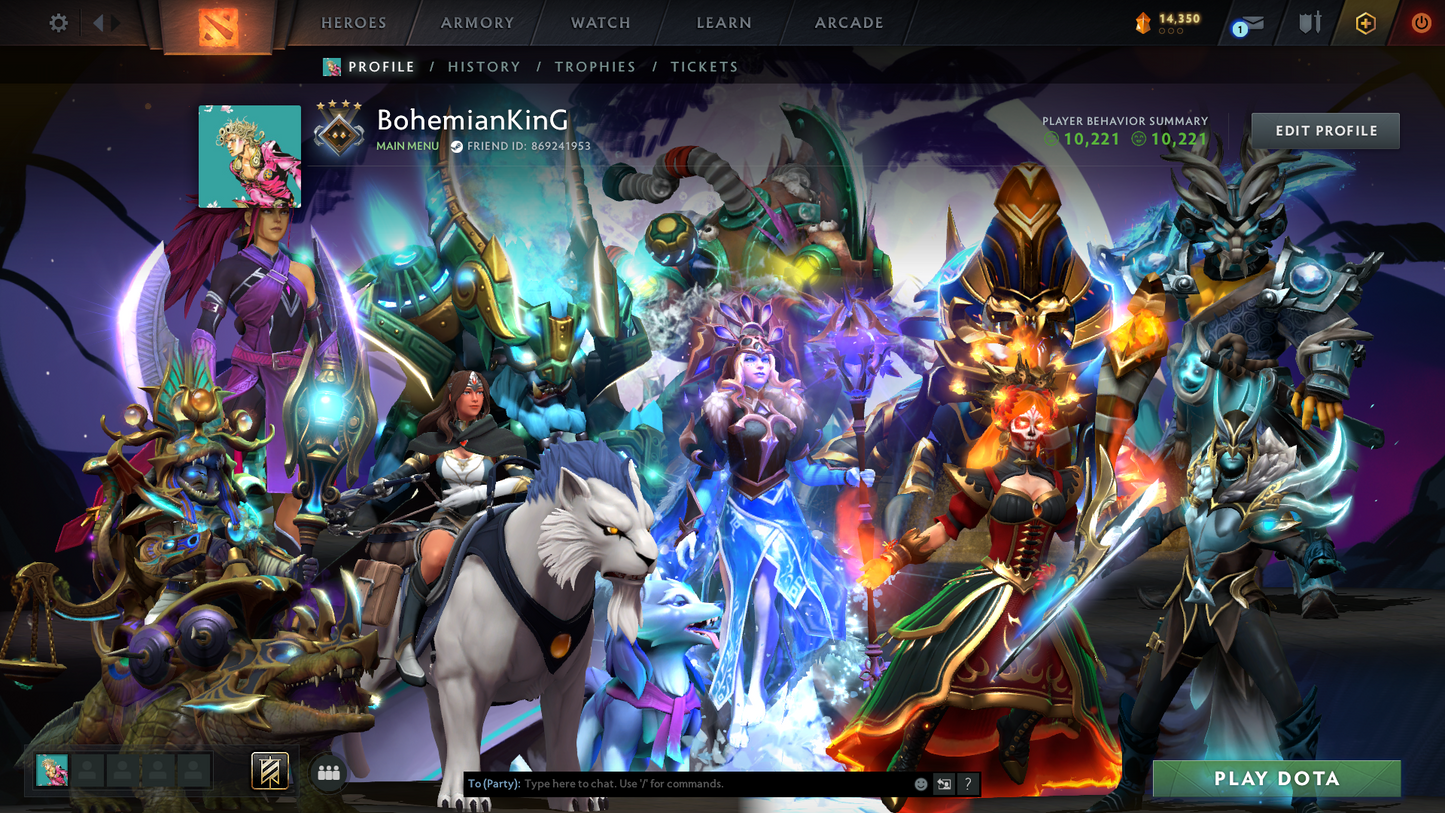 Guardian IV | MMR: 1120 | Behavior: 10221 | Crystal Maiden Arcana | Sanctrums of the Divine Terrain | 2 Personas: Mirana & AM | Exclusive Cavern Crawl Sets | 10th Anniversary | Stacked with Cache Sets & Items | Battlepass History | Mainpool | 2018 Account