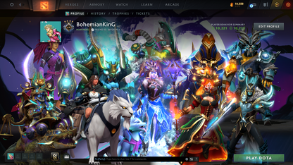 Guardian IV | MMR: 1120 | Behavior: 10221 | Crystal Maiden Arcana | Sanctrums of the Divine Terrain | 2 Personas: Mirana & AM | Exclusive Cavern Crawl Sets | 10th Anniversary | Stacked with Cache Sets & Items | Battlepass History | Mainpool | 2018 Account
