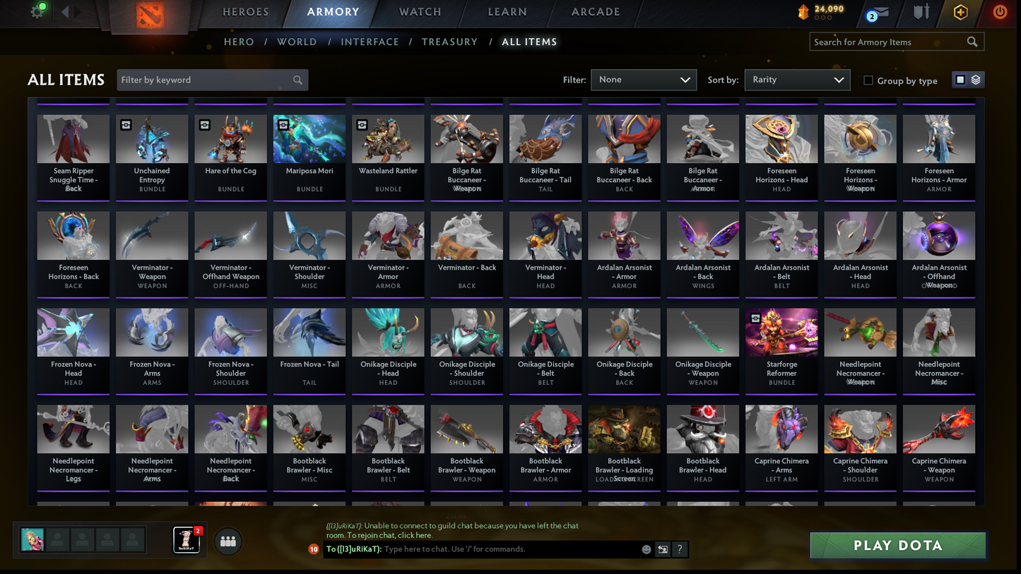 Archon II | MMR: 2502 | Battlepass: TI11 | 5 Arcanas: Void, Razor, SF, Zeus & Pudge | 4 Personas: Phantom Assassin, CM, Mirana & Anti Mage | Primal Prestige | Sven's Shattered Greatsword | Tons of Collector Cache Sets & Items | Stacked Account