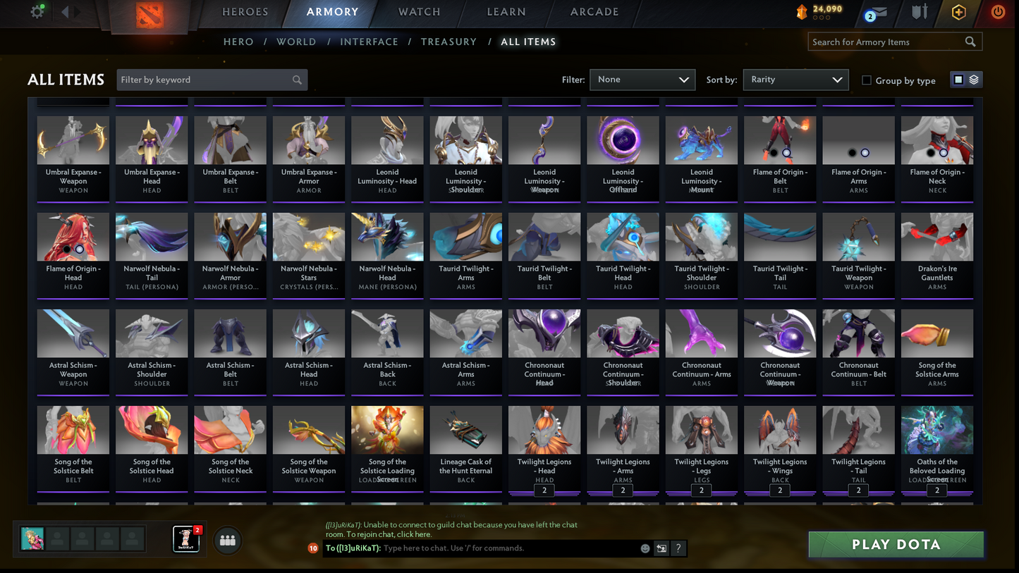 Archon II | MMR: 2502 | Battlepass: TI11 | 5 Arcanas: Void, Razor, SF, Zeus & Pudge | 4 Personas: Phantom Assassin, CM, Mirana & Anti Mage | Primal Prestige | Sven's Shattered Greatsword | Tons of Collector Cache Sets & Items | Stacked Account