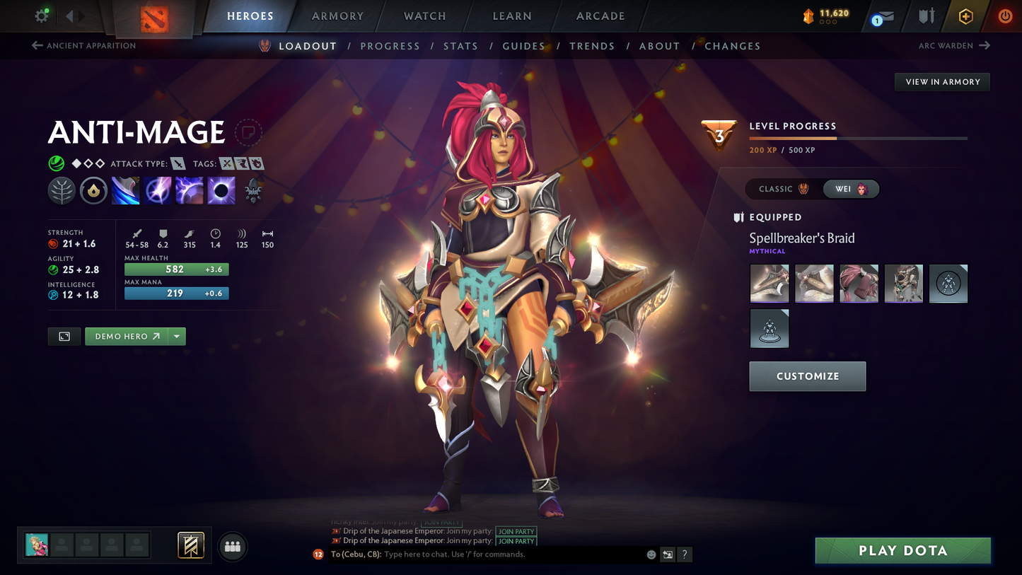 Archon I | MMR: 2275 | Behavior: 9081 | 500+ Hours | Mainpool | 3 Personas: Anti Mage, Phantom Assassin & Crystal Maiden | Tons of Rare Collector Cache Sets | Many Items | Fast Queue | Full Access | Calibrated