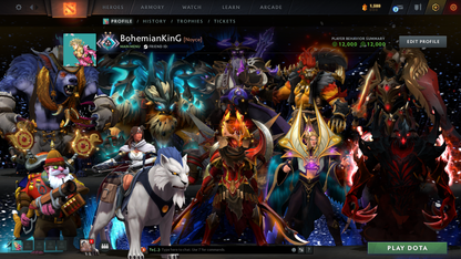 Crusader II | MMR: 1668 | Behavior: 12000 | Legion Arcana | Fast Queue | Mirana Persona | Complete 10th Anniversary Sets | Crownfall Sets | Stacked with Immortals and Items | Mainpool | 840+ Hours | Full Access
