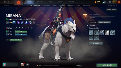 Crusader II | MMR: 1668 | Behavior: 12000 | Legion Arcana | Fast Queue | Mirana Persona | Complete 10th Anniversary Sets | Crownfall Sets | Stacked with Immortals and Items | Mainpool | 840+ Hours | Full Access