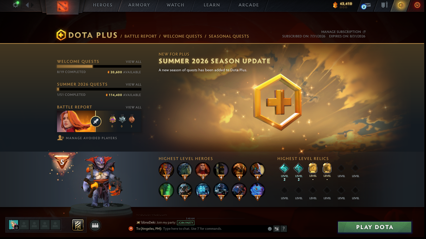 Crusader III | MMR: 1873 - Behavior: 7889 | Anti Mage Persona | 2016 Account | Fast Queue | Quartero's Curios Sets | Instant Delivery | Complete Access | Perfect for Smurfing